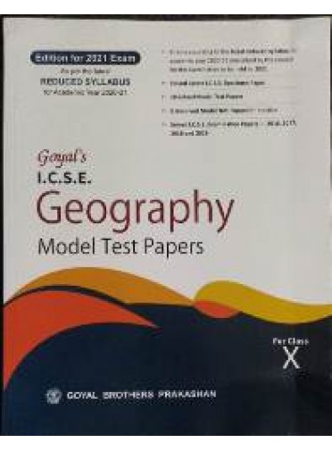 Goyals I.c.s.e. Geography Model Test Papers For Class-X