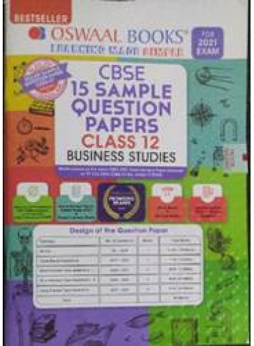 Oswaal Books Cbse 15 Sample Question Papers Class-12 Business Studies 2021