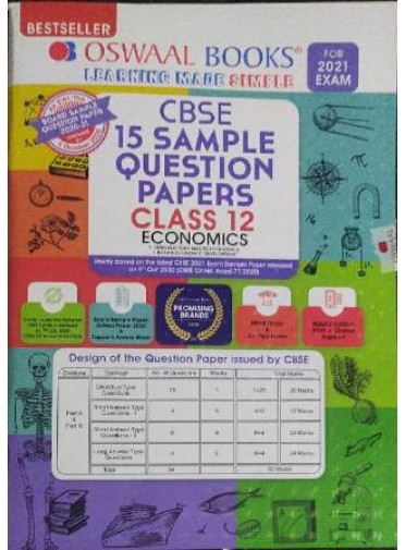 Oswaal Books Cbse 15 Sample Question Papers Class-12 Economics 2021