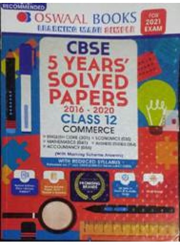 Oswaal Books Cbse 5 Years Solved Papers Class-12 Commerce 2021